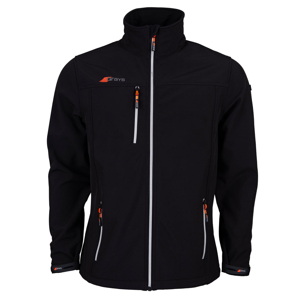 2600 HCAB18 6106609 Jacket Radius Soft Shell Black Silver Boys Front