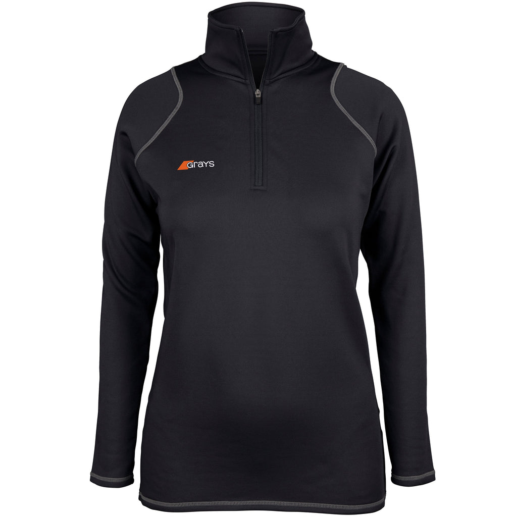 2600 HCAM20 6115904 Top Questa Quarter Zip Fleece Ladies Black Front