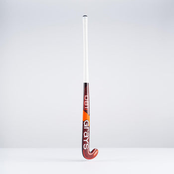 HBAU25Wooden Sticks  DB1i Dynabow Wood Hybrid Indoor Hockey Stick Black & Hot Red Back Angle