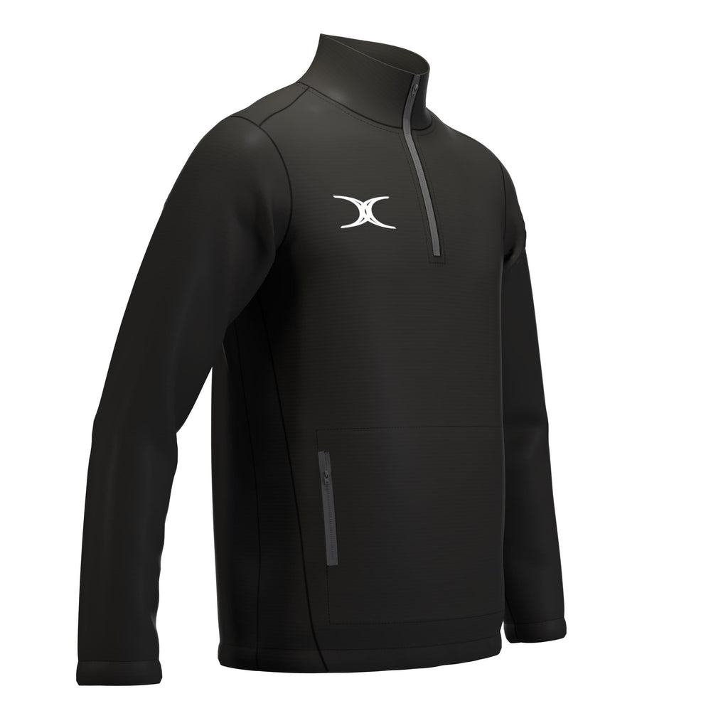 RCBS26Clothing JKT ATOM QTR ZIP BLACK M-Three Quarters Right