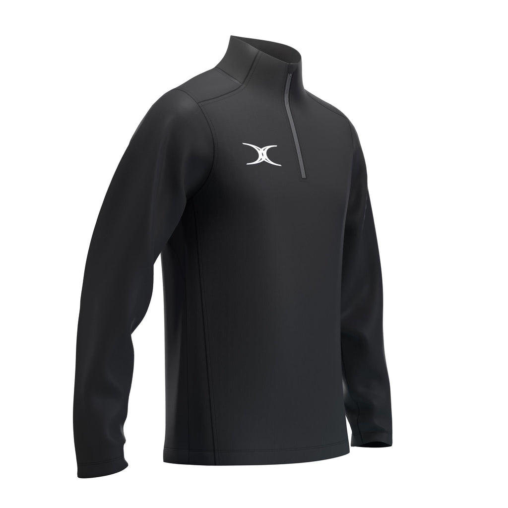 RCCC25Clothing TOP QTR ZIP FLEECE ATOM BLACK M-Three Quarter Right