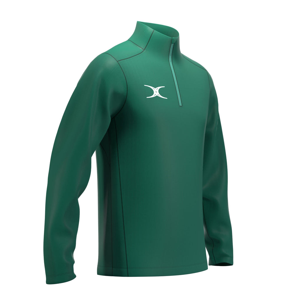RCCC25Clothing TOP QTR ZIP FLEECE ATOM GREEN M-Three Quarter Right