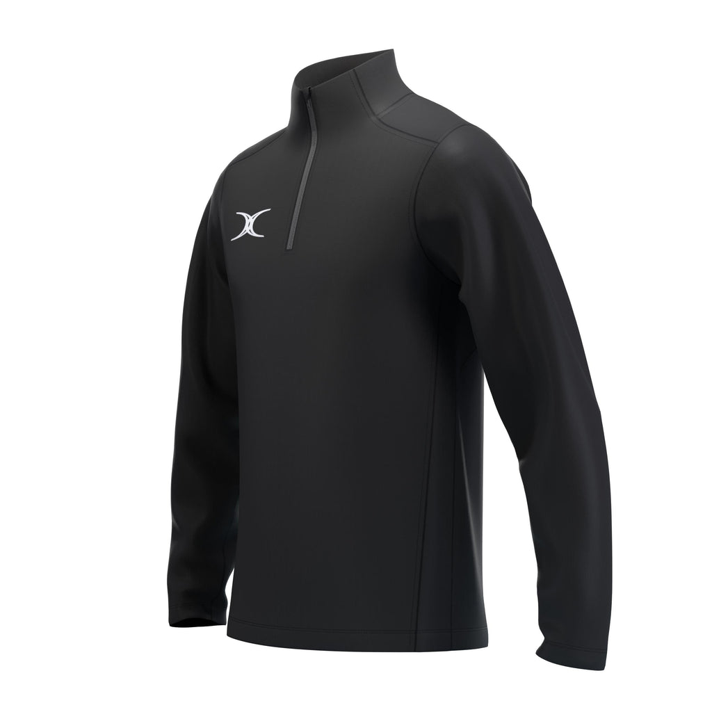 RCCD25Clothing TOP QTR ZIP FLEECE ATOM BLACK M-Three Quarter Left