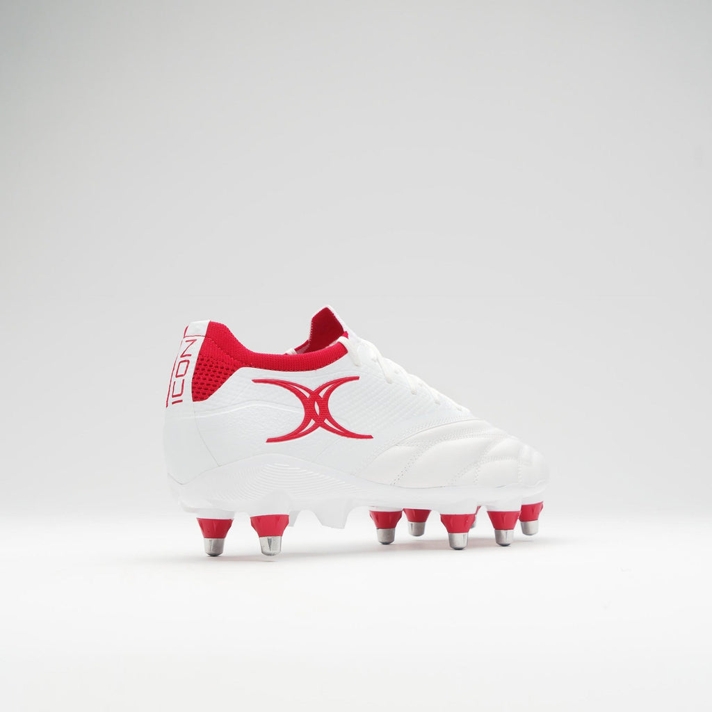RSAB25Boots Icon Players 8 Stud White Red, Outstep Heel