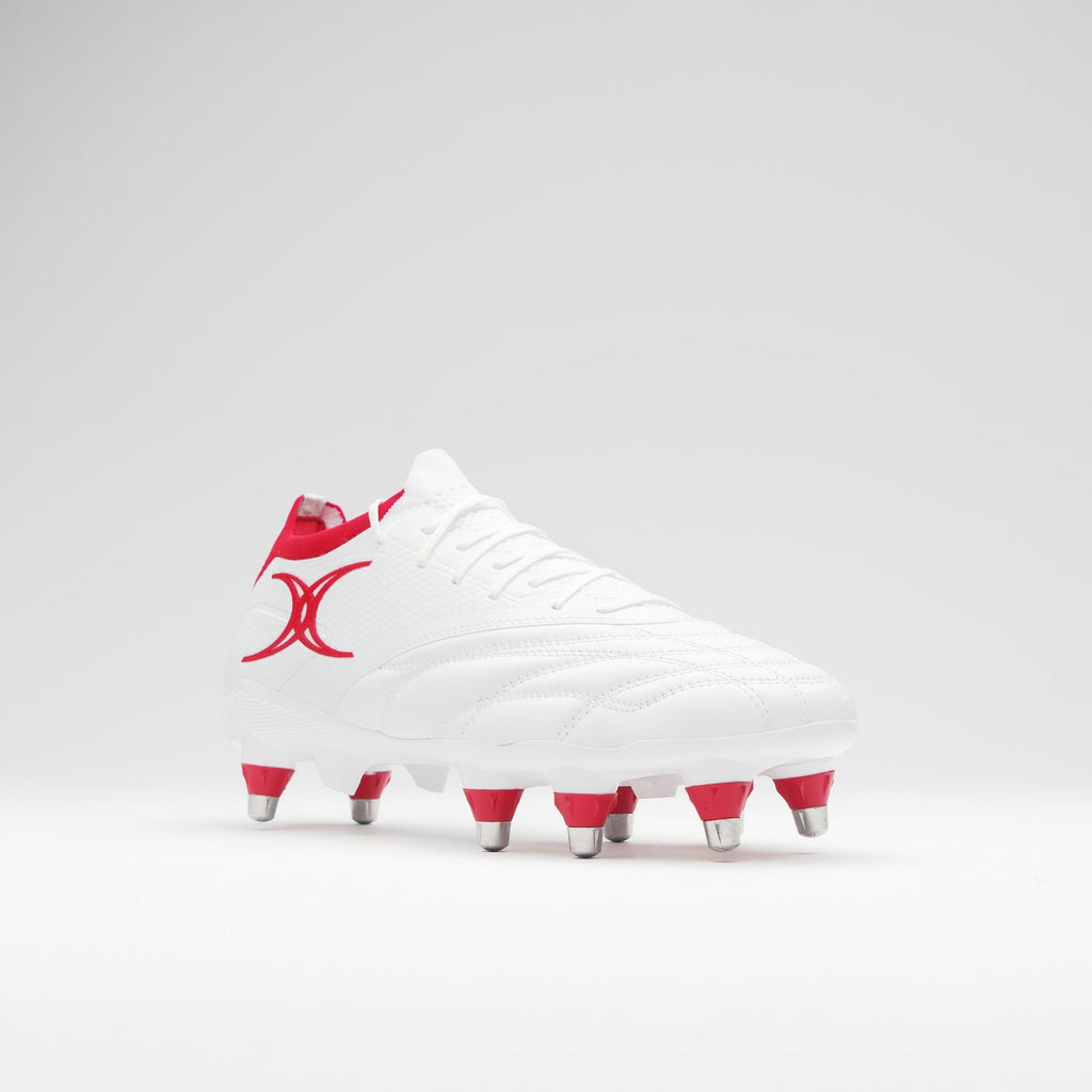 RSAB25Boots Icon Players 8 Stud White Red, Outstep Toe