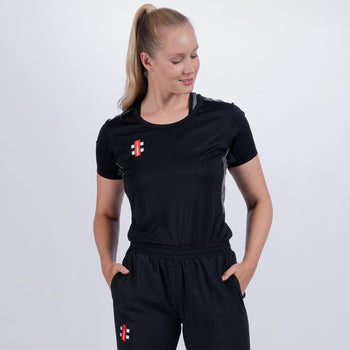 CCER22Clothing Tee Shirt Pro Performance Ladies Black 2 Front