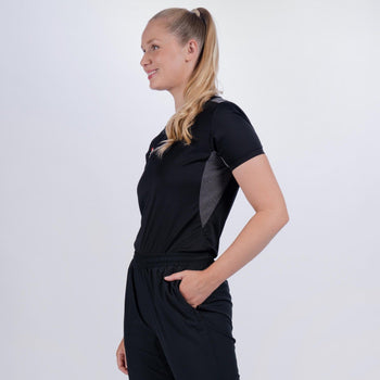 CCER22Clothing Tee Shirt Pro Performance Ladies Black 5 Left Side