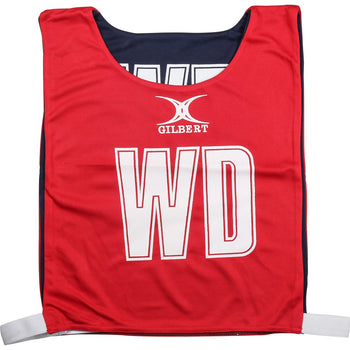 NCEA14NetballBibs Reversible Red Navy Bib